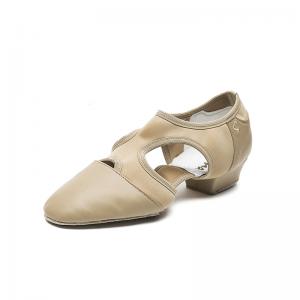Sansha 法国三沙牛皮芭蕾舞教师鞋皮底软底低跟练功鞋 女