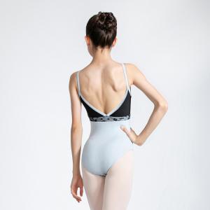 sansha三沙吊带撞色舞蹈服女 V领大背芭蕾舞练功服高胯连体服锦纶