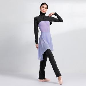 sansha 三沙舞蹈保暖外套女 芭蕾舞练功披肩高领长袖针织衫上衣