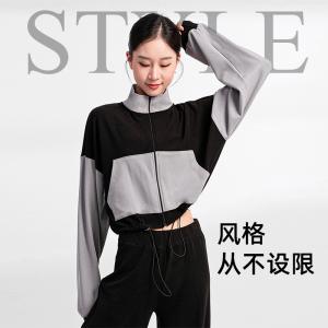 Sansha 三沙舞蹈外套短上衣女 长袖长裤芭蕾舞双面绒热身运动套装