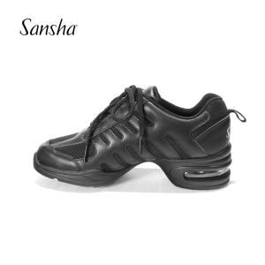 Sansha 法国三沙运动鞋女 牛皮广场舞跳舞鞋软底现代舞爵士舞蹈鞋